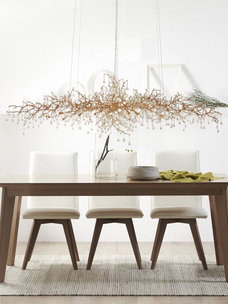 chandelierデスク Rennnsan Rynvess 26 in. 6-Light Black and Brushed Gold Forest