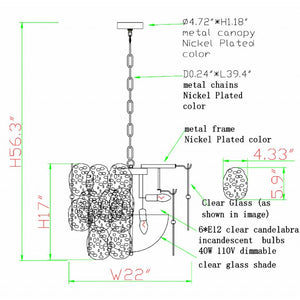 IQ8266 VALERE GLASS CHANDELIER - Alan Mizrahi Lighting