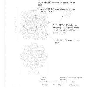 JT252 FACETED CLUSTER - Alan Mizrahi Lighting