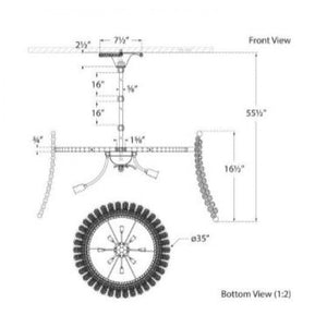 MV3005 SERAFINA LARGE DRUM CHANDELIER - Alan Mizrahi Lighting