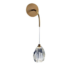 SJ2097 FACETED CUT CRYSTAL SINGLE DROP LIGHT SCONCE - Alan Mizrahi Lighting