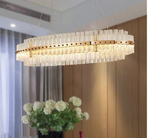 SJ5084 BILLIE OVAL MODERN GLASS CHANDELIER - Alan Mizrahi Lighting