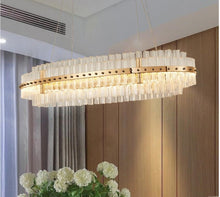 SJ5084 BILLIE OVAL MODERN GLASS CHANDELIER - Alan Mizrahi Lighting
