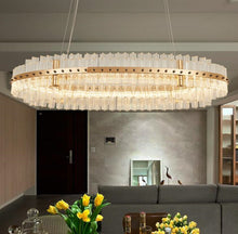 SJ5084 BILLIE OVAL MODERN GLASS CHANDELIER - Alan Mizrahi Lighting