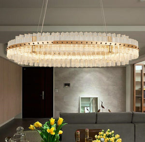 SJ5084 BILLIE OVAL MODERN GLASS CHANDELIER - Alan Mizrahi Lighting