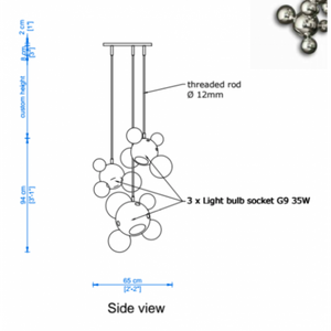 AM1402 FALLING BUBBLES - Alan Mizrahi Lighting