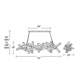 AL0143 CHAOS LINEAR SUSPENDED CHANDELIER - Alan Mizrahi Lighting