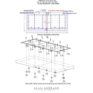 AM8850 EDEN CROWN LINEAR BRANCH - Alan Mizrahi Lighting