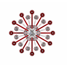 JR2037 ZENITH CLEAR AND RED CHANDELIER - Alan Mizrahi Lighting