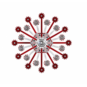 JR2037 ZENITH CLEAR AND RED CHANDELIER - Alan Mizrahi Lighting
