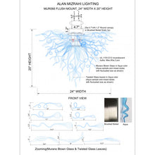 MUR066F AQUA MURANO FLUSH MOUNT - Alan Mizrahi Lighting