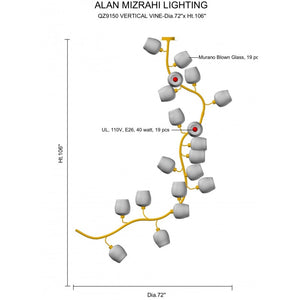 VL9150 VERTICAL VINE - Alan Mizrahi Lighting