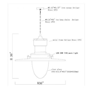 WM536 STATION LIGHT PENDANT - Alan Mizrahi Lighting